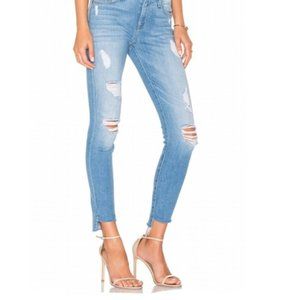 7 For All Mankind Women's Step Hem Ankle Skinny Jeans Distressed